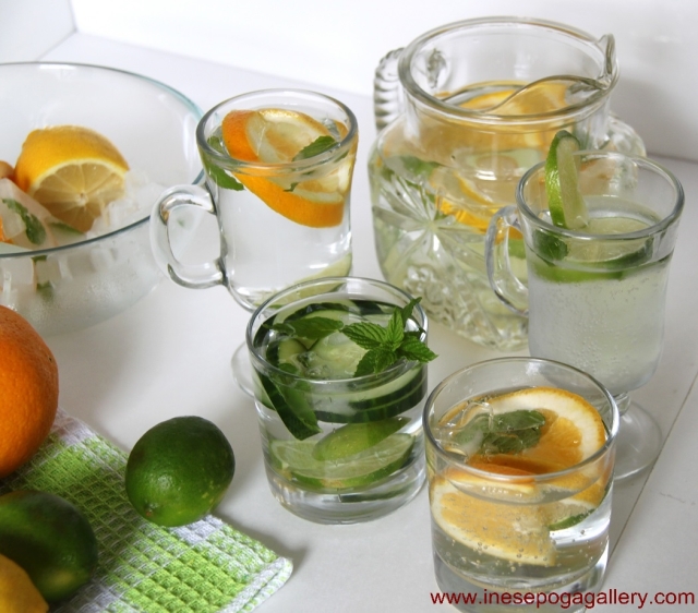 Water with lemon, orange and lime