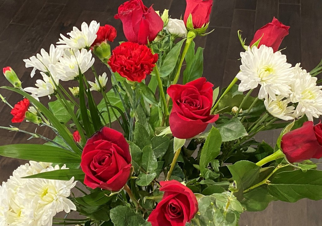 Red color of flowers